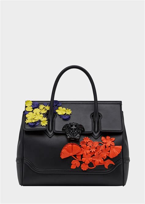 Versace Flower Appliques Palazzo Empire Bag For Women Us Online Store