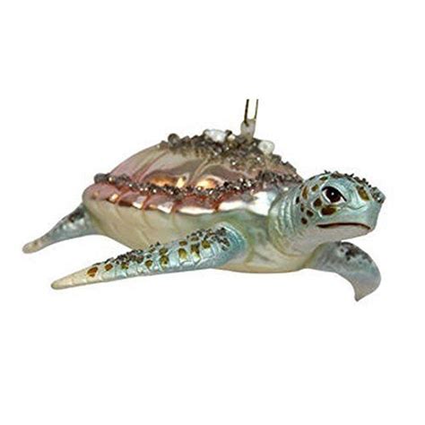 December Diamonds Pastel Sea Turtle Ornament Turtle Ornament Glass