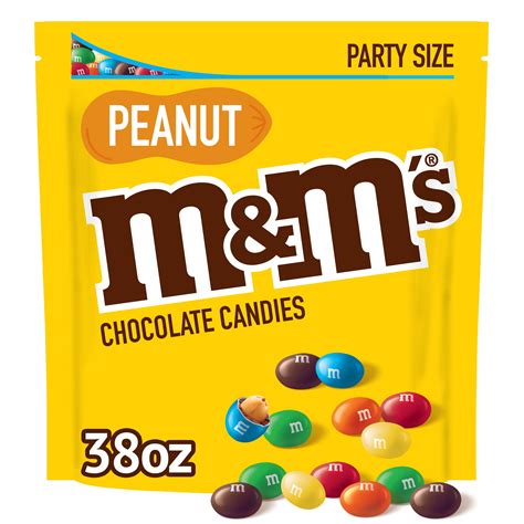 Mandms Peanut Milk Chocolate Candy Party Size 38 Oz Bag