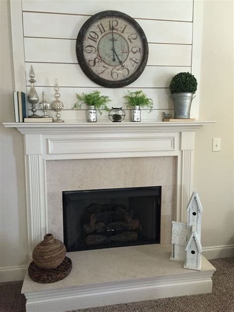 Diy Shiplap Fireplace This Gave A Builder Grade Fireplace A Fresh New