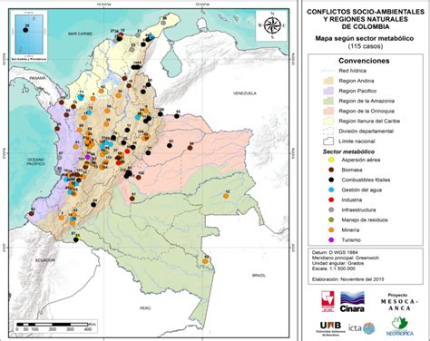 Principales Conflictos Socio Ambientales En Colombia Y Su Ubicación Por