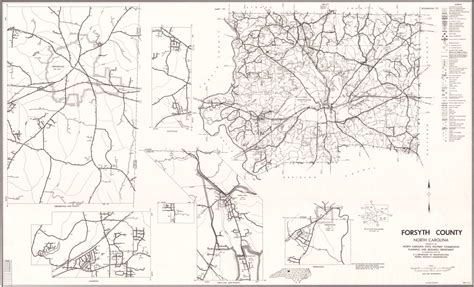 1972 Road Map Of Forsyth County North Carolina
