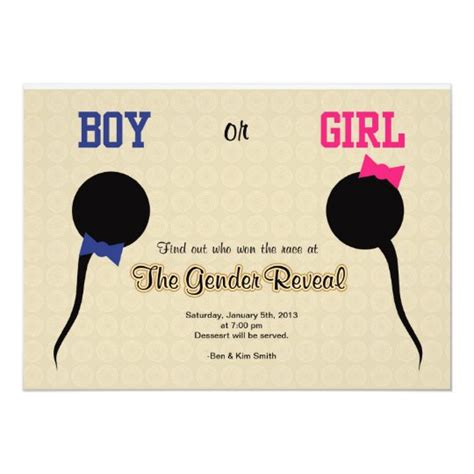 funny gender reveal party invitation announcement