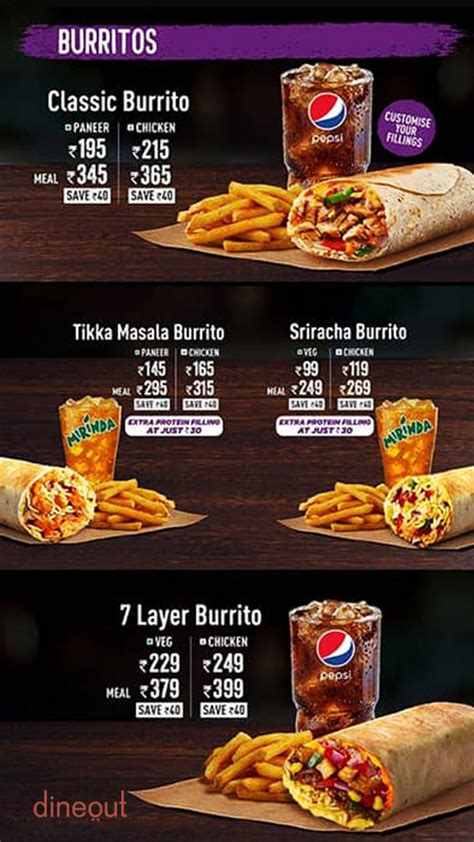 Menu Of Taco Bell Fc Road Pune Dineout