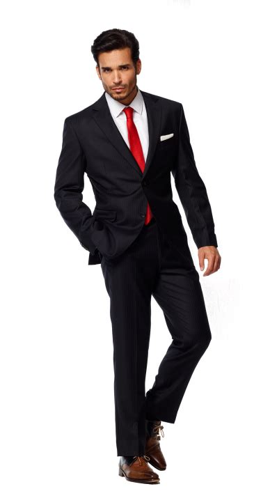 The Power Of Pinstripes The Compass Black Suit Red Tie Black Suit