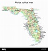 Mapa político del estado de Florida Fotografía de stock - Alamy