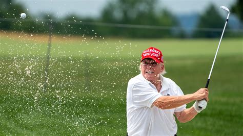 Watching Trump Play Golf Decent Drives Skipped Putts Lots Of Sweat