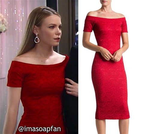 imasoapfan the general hospital wardrobe and fashion blog nelle benson s red lace off shoulder