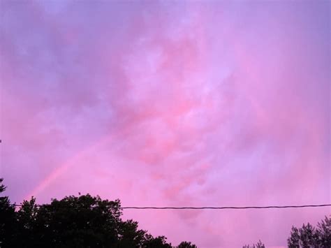 Pink And Purple Sky With A Rainbow At Sunrise Roddlysatisfying