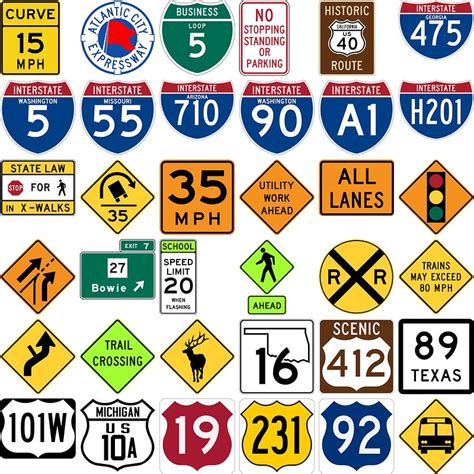 1000 Road Signs In Usa Vector Free Download Creazilla
