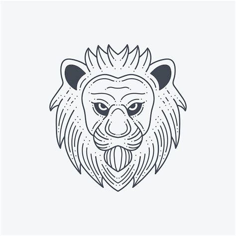 Premium Vector Lion Face Line Art Illustration