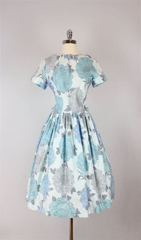 Vintage 50s Floral Cotton Dress 1950s By Archetypevintage Floral