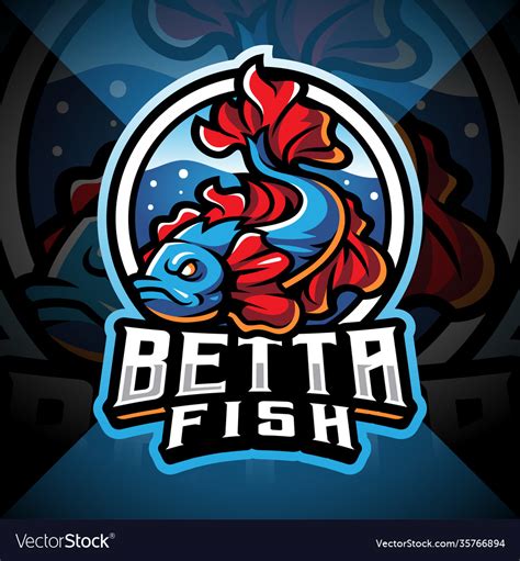 Betta Fish Esport Mascot Logo Royalty Free Vector Image