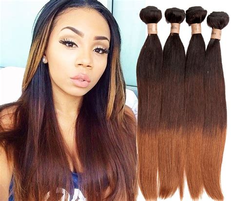 5bundles 12 20 Ombre Silky Straight Human Hair Extensions Grade 6a