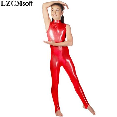 Buy Lzcmsoft Girls Sleeveless Metallic Dance Unitards