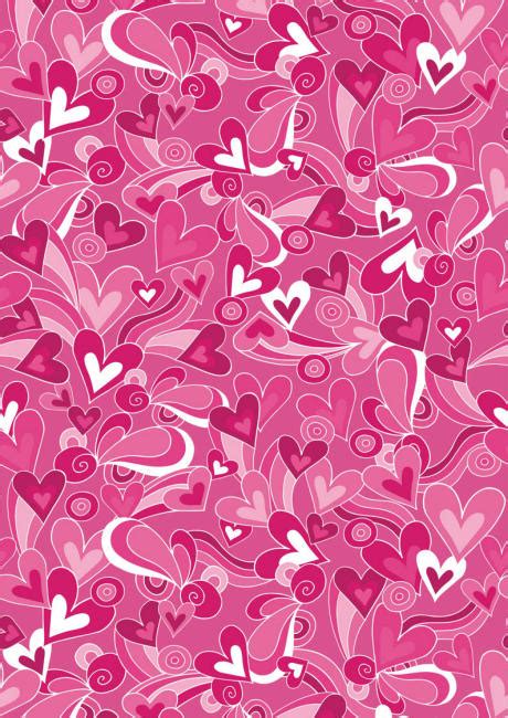 Valentines Day Scrapbook Paper Pink Hearts And Swirls