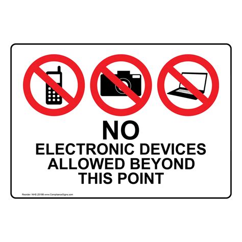 Portrait No Electronic Devices Allowed Sign With Symbol Nhep 25198