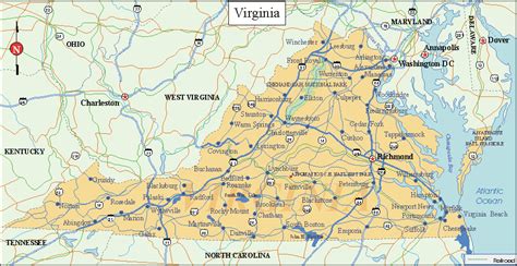 Printable Virginia Map