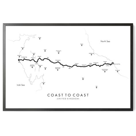 Coast To Coast Trail Map Coast To Coast Hiking Poster Etsy