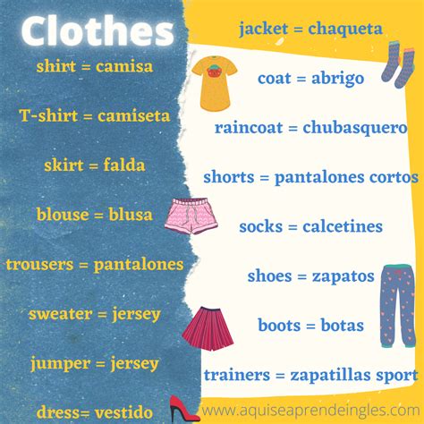 Arriba 31 Imagen Adjetivos De Ropa En Ingles Viaterra Mx