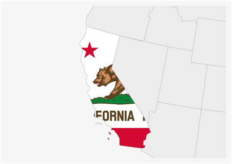 Us State California Map Highlighted In California Flag Colors 12975953