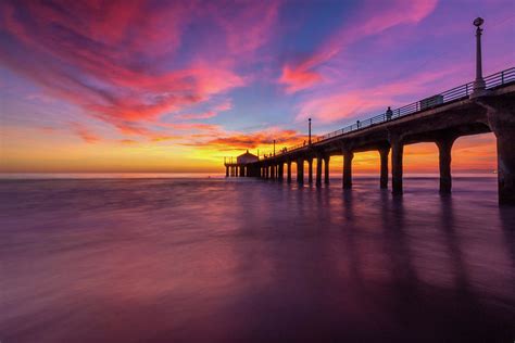 Stunning Sunset At Manhattan Beach Pier Photograph By Andy Konieczny