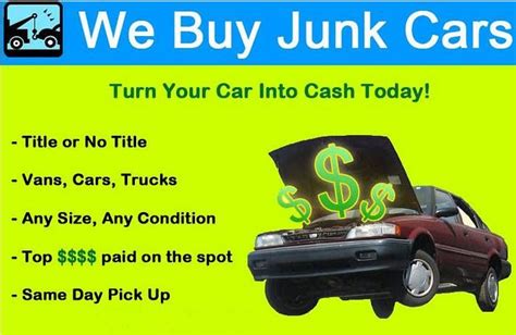 We Buy Junk Cars Sign Lorita Montefusco