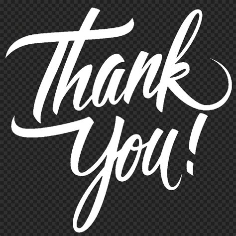 Thank You Calligraphy White Text Hd Png Citypng