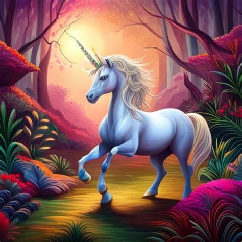 Unicorn In An Enchanted Forest Ai Generated Artwork Nightcafe Creator