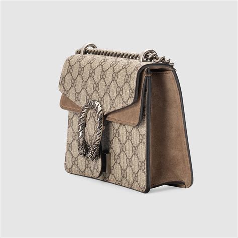 Gucci Dionysus Gg Supreme Canvas And Suede Shoulder Bag In Natural Lyst