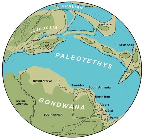 Paleogeographic Map Of The World During The Late Devonian After