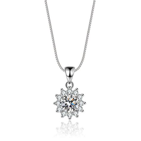 Cz Snowflake Sterling Silver Necklace Danz0091 Free Shipping Easy
