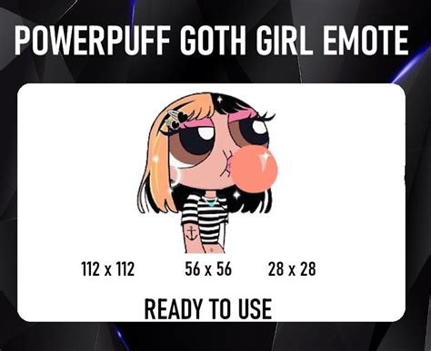 PowerPuff Goth Girl Emote For Twitch Discord Or YouTube Etsy