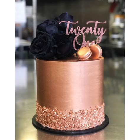 Find great deals on ebay for cake decorations gold. Black and rose gold | New birthday cake, Elegant birthday ...