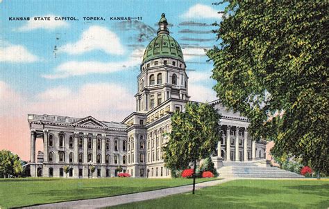 Postcard State Capitol Topeka Kansas By Smpostcards On Etsy Topeka