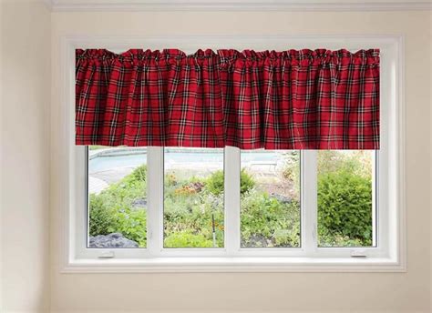 Classic Red Plaid Valance Red Tartan Valance Red Curtain Etsy Red
