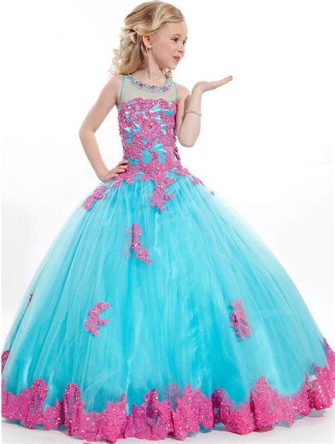 Custom Flower Girl Dresses Princess Kids Pageant Party Gown Ball Gown