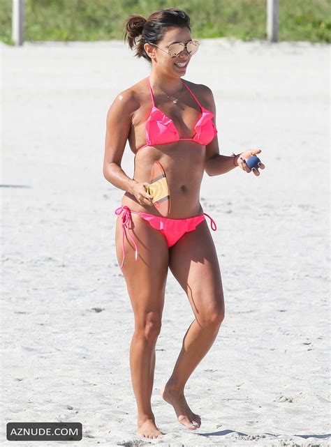 Eva Longoria In A Pink Bikini On The Beach In Miami Aznude