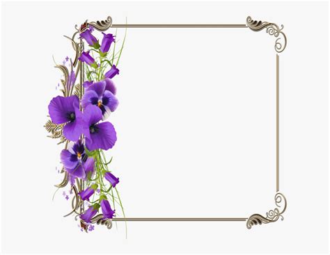 Purple Flower Border Clip Art