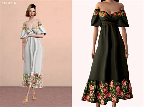 The Sims Resource Chloem Flower Dress