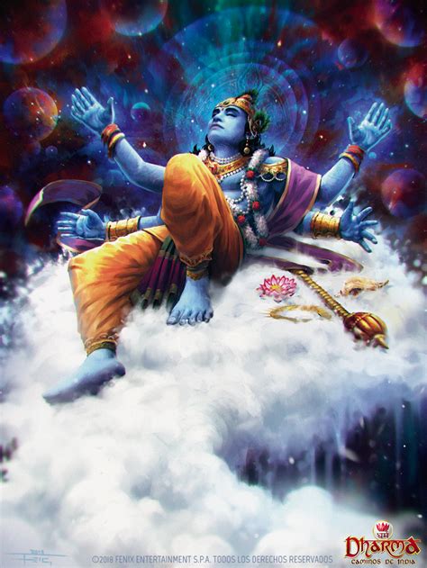 Dream Of Vishnu By Feig Art On Deviantart Vishnu Hindu Art Krishna