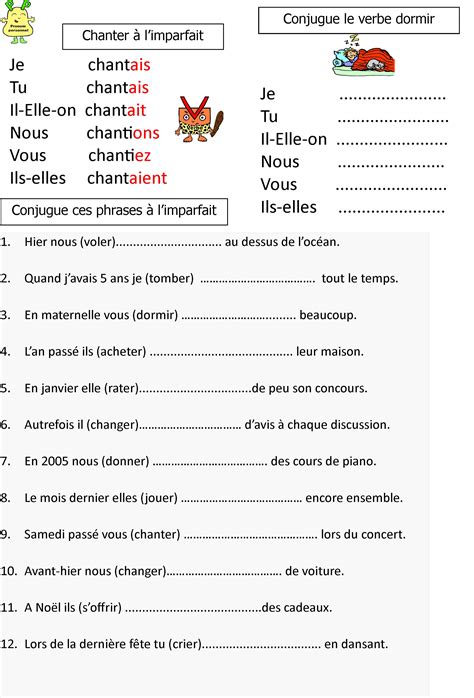 Savoir conjuguer le passé simple des 3 èmes personnes au cm1 à l'aide de sa fiche de préparation. exercices sur l'imparfait | Le BLOG de Monsieur Mathieu