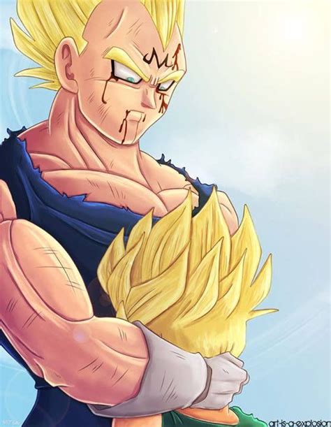 Vegeta Hugs His Son Trunks For The First Time Before He Sacrifices