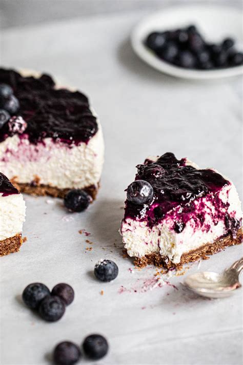 Easy Fluffy No Bake Vanilla Blueberry Cheesecake With Gelatin Belula