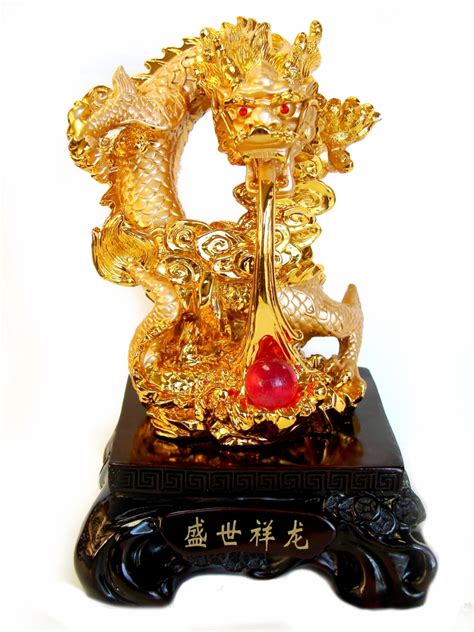 Chinese Golden Dragon Statue