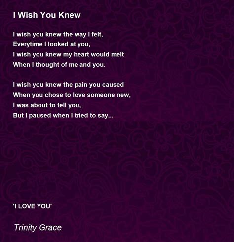 i wish you knew i wish you knew poem by trinity grace i wish you knew poem tiktok