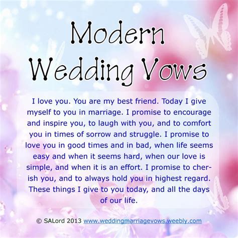 Nothing says love like your favorite book, song, tv show, or movie. Modern Wedding Marriage Vows - Sample Vow Examples ...