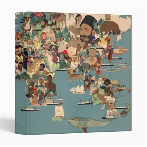 Pictorial Map Of The World 3 Ring Binder Pictorial Maps Binder