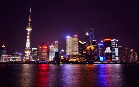 Download Wallpaper For 2560x1024 Resolution China Shanghai Night