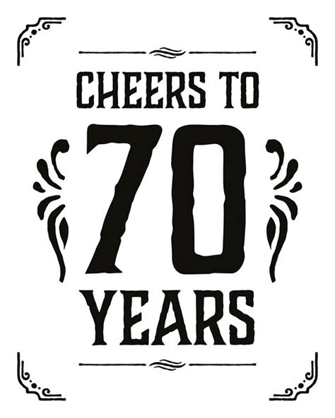 Birthday Party Decor Cheers To 70 Years Sign Printable 70th Etsy